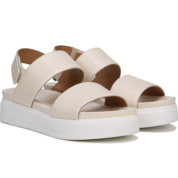 FRANCO SARTO Leather Flarform Sandals - Picture 1 of 8